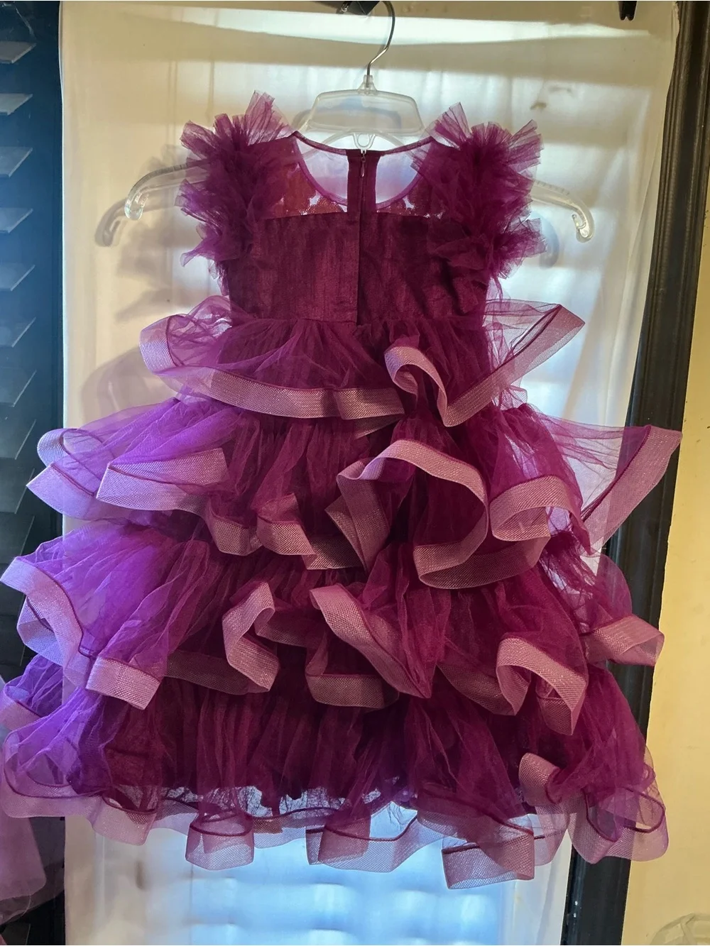 Fashion Totz Purple Ruffle Tulle Infant Pageant Cupcake Dress 9M 12M